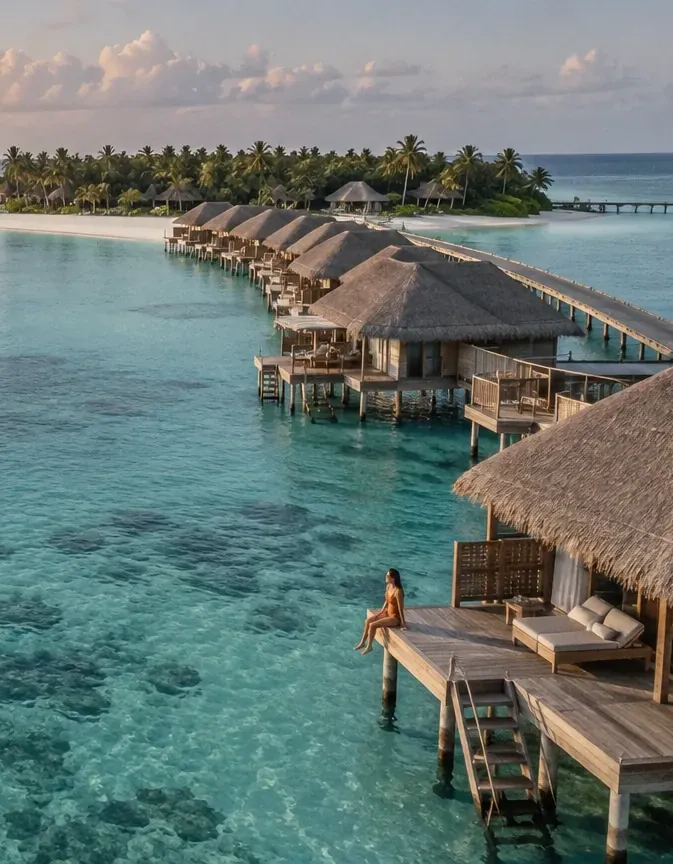 Overwater villas in the Maldives