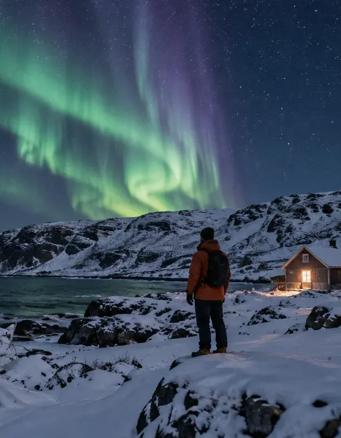 Northern lights near Murmansk